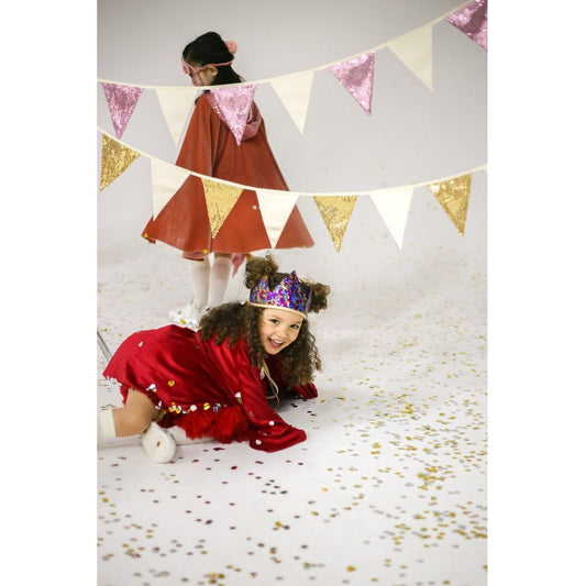 Sequin Garland - Pink and Beige