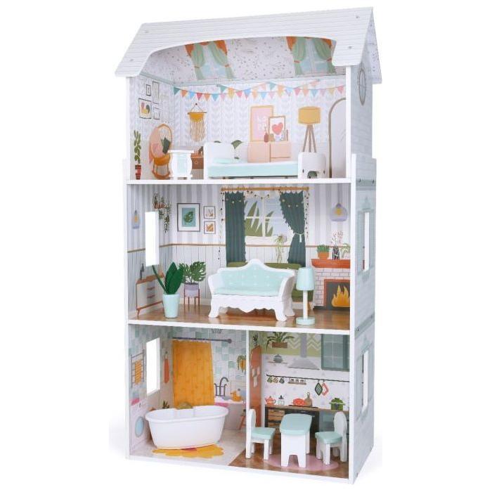 Wooden Dollhouse Luna with LED Lights