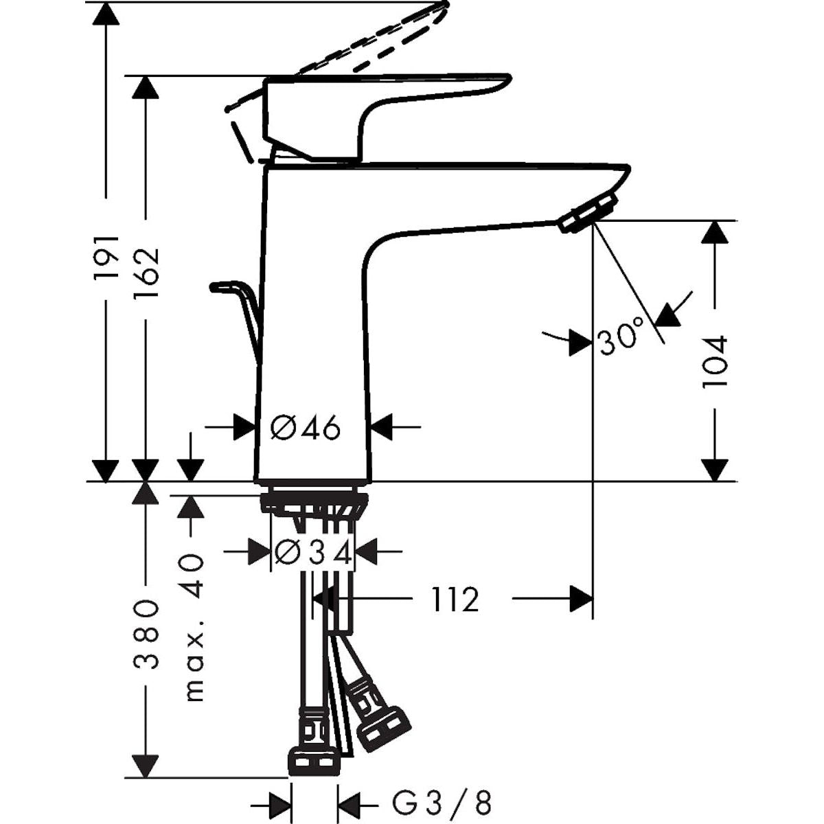 PESUALLASHANA HANSGROHE 71784000 TALIS E110 KROMI