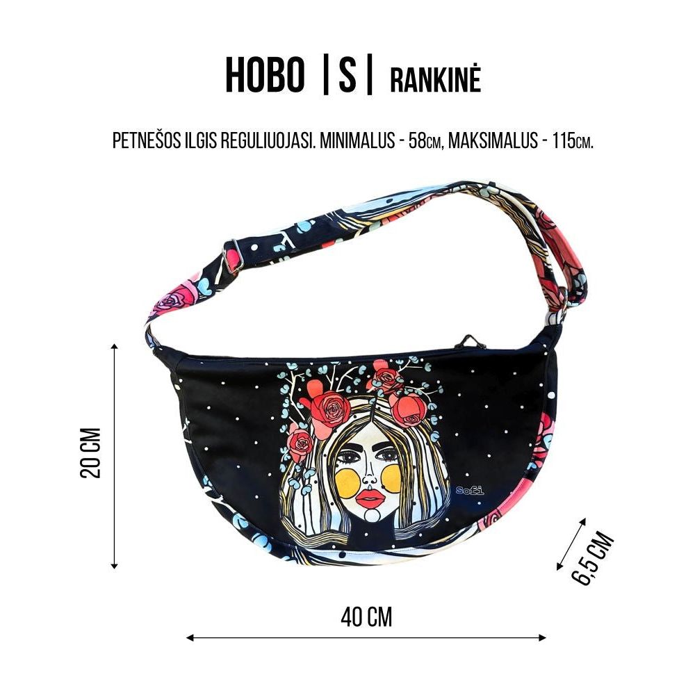 Hobo Bag Heart - Black