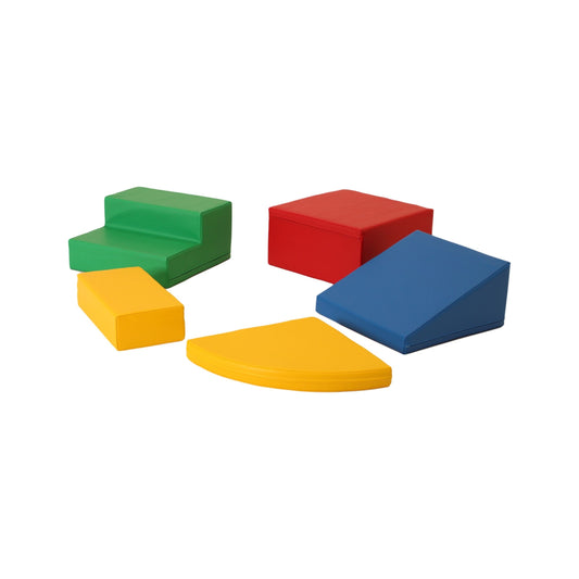 Soft Play 5 Foam Block Set - Multi Color Corner Climber
