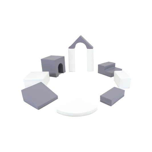 Soft Play 10 Foam Block Set - Grey & White Creativity