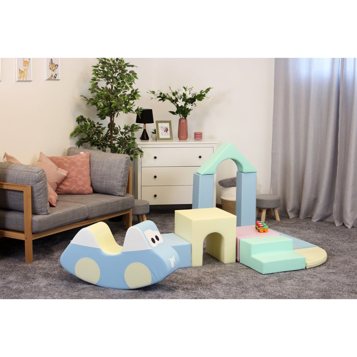 Soft Play 10 Foam Block Set - Light Pastel Creativity