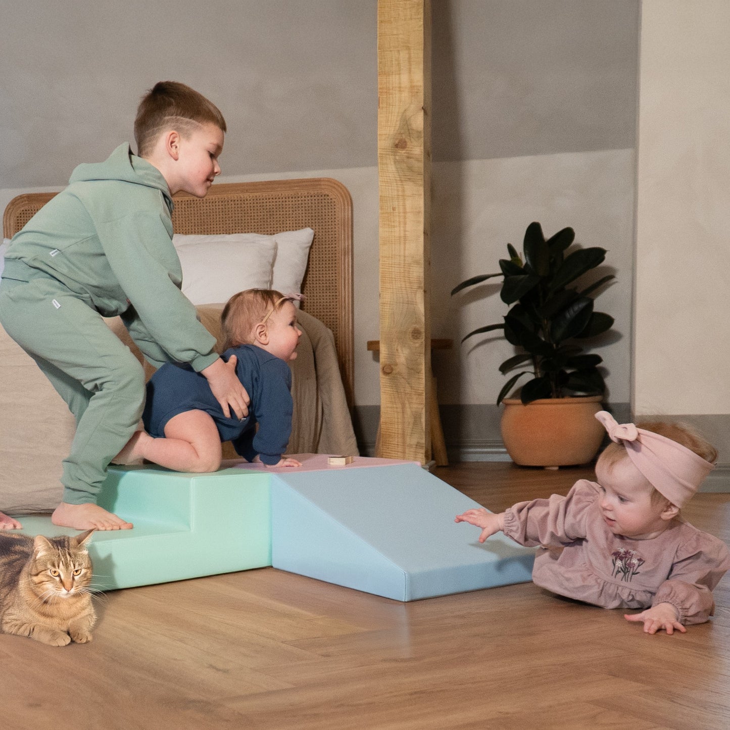 Soft Play 3 Foam Block Set - Soft Pastel Mini Climbie