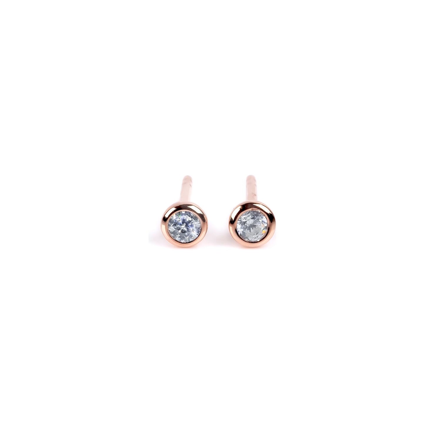 Illumi Stud Earrings - Rose Gold and Silver