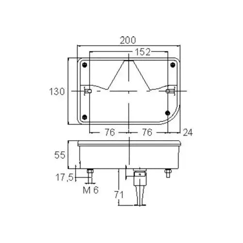 Jokon Combi 830 vasen 12v Yhdistelmätakavalo 830 pikaliittimellä