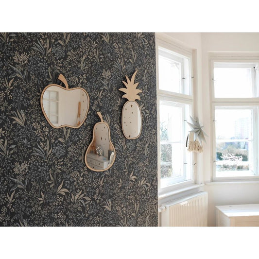 Kids Room Apple Mirror – Child-Friendly Acrylic & Wood