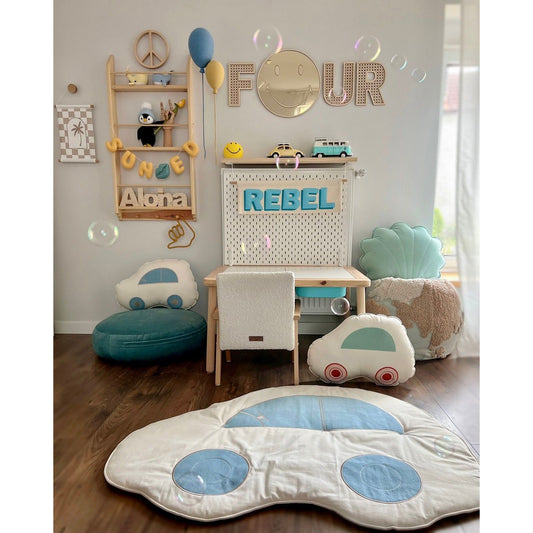 Kids Room Emoji Mirror – Child-Friendly Acrylic & Wood