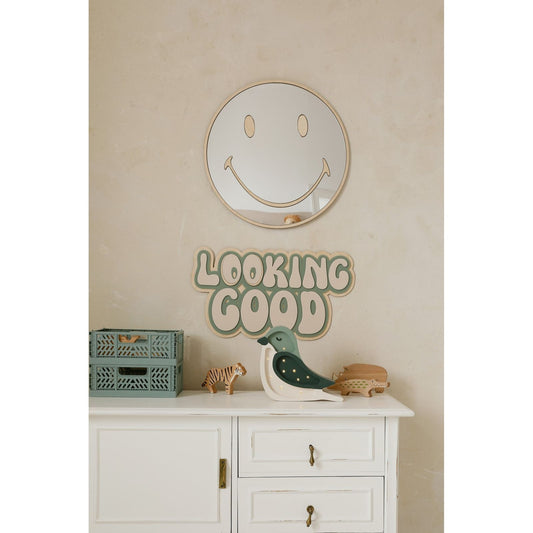 Kids Room Emoji Mirror – Child-Friendly Acrylic & Wood
