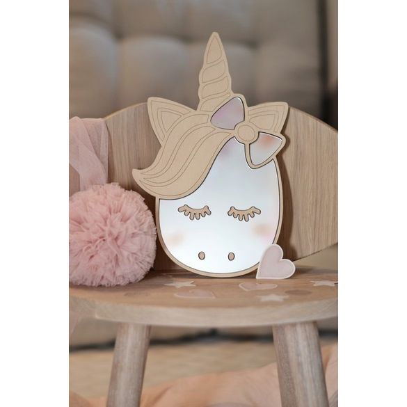 Kids Room Unicorn Mirror – Child-Friendly Acrylic & Wood
