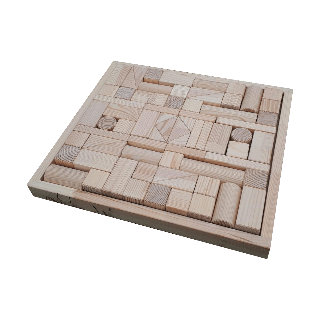 Hand-made Wooden Blocks for Kids – 70 pieces