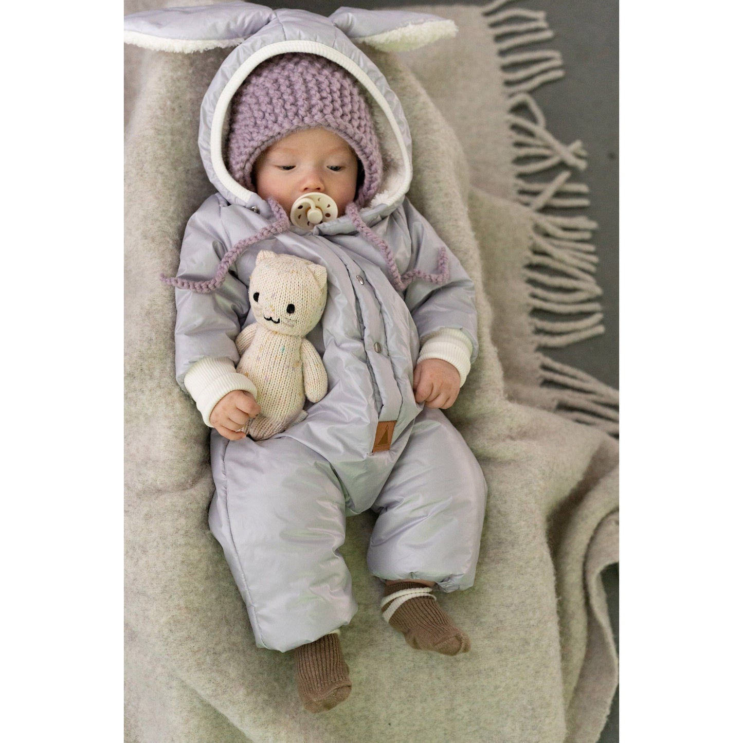 Winter Jumpsuit with Teddy Lining for Babies and Kids - Rabbit