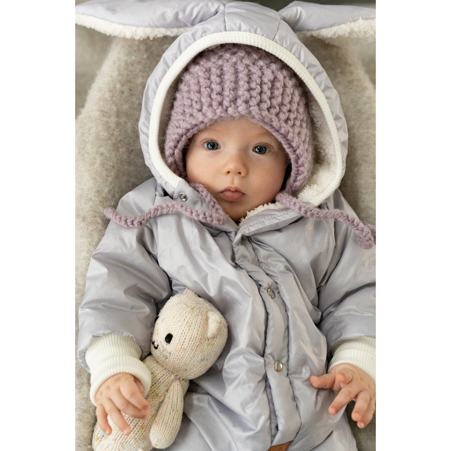 Winter Jumpsuit with Teddy Lining for Babies and Kids - Rabbit