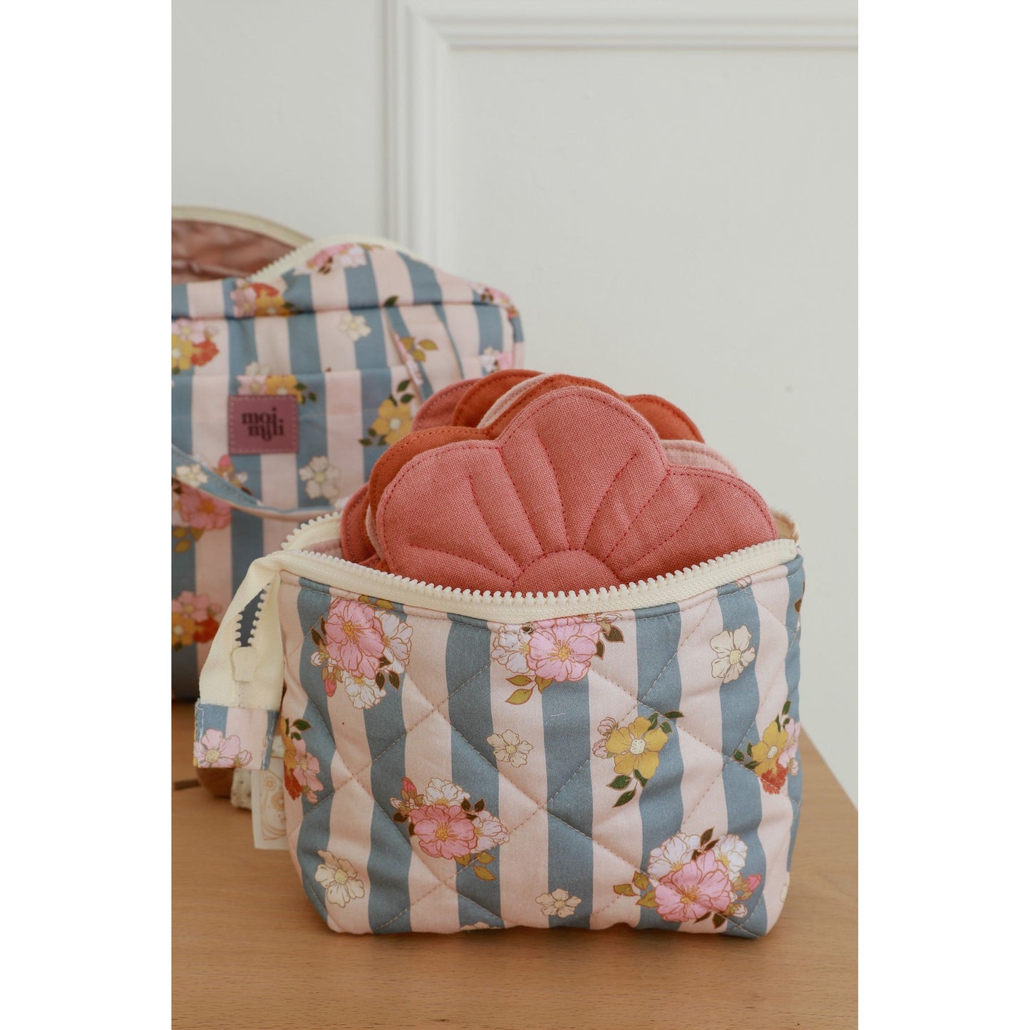 Large Make-Up Bag - Blue Stripes