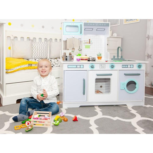 Large Wooden Play Kitchen with Accessories
