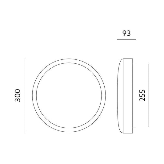 LED-kattovalaisin 18W DEFENDER 4000K Ø300mm 1800lm IP66 IK10