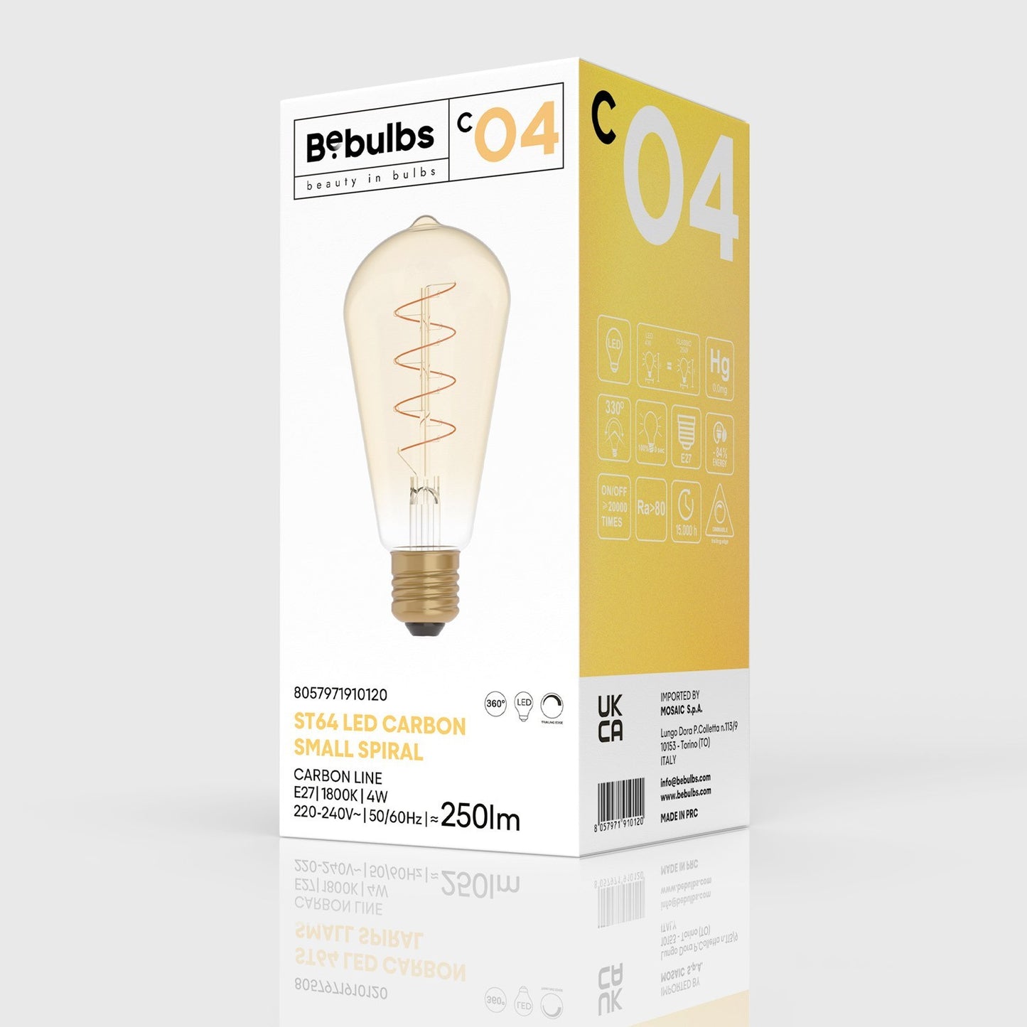 LED kultainen hehkulamppu Edison ST64 4W 250Lm E27 1800K Himmennettävä - C04