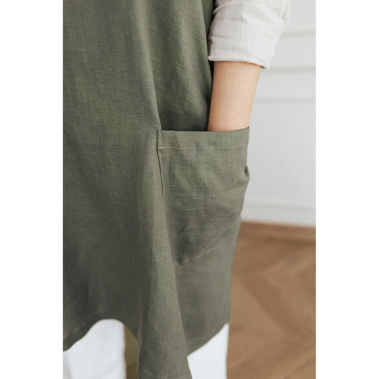 Linen Crossed Back Apron