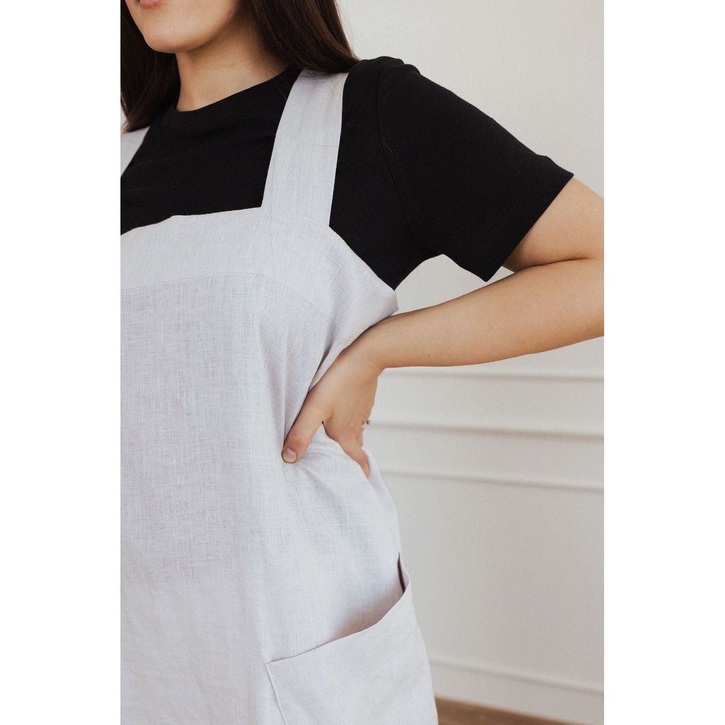 Linen Crossed Back Apron