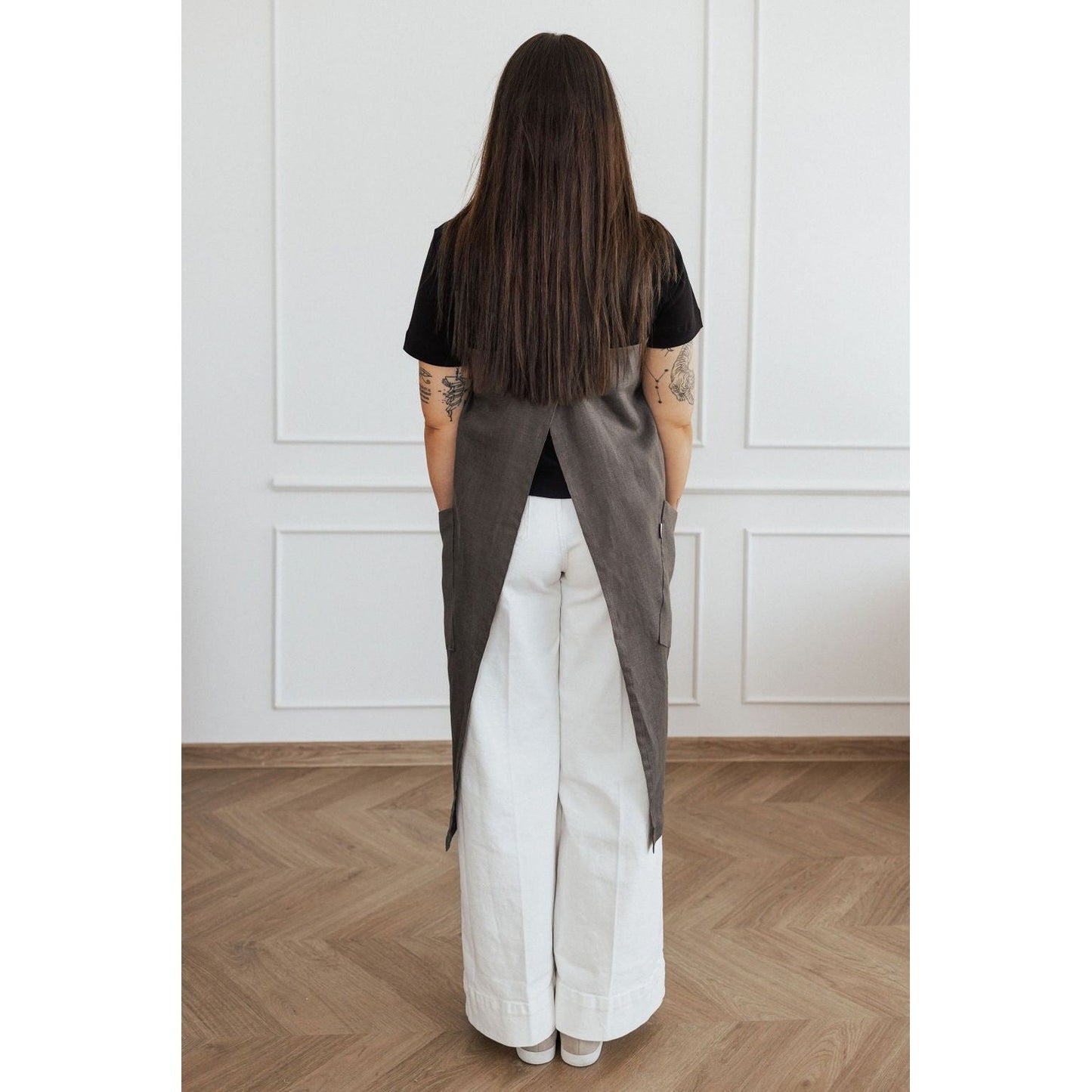 Linen Crossed Back Apron