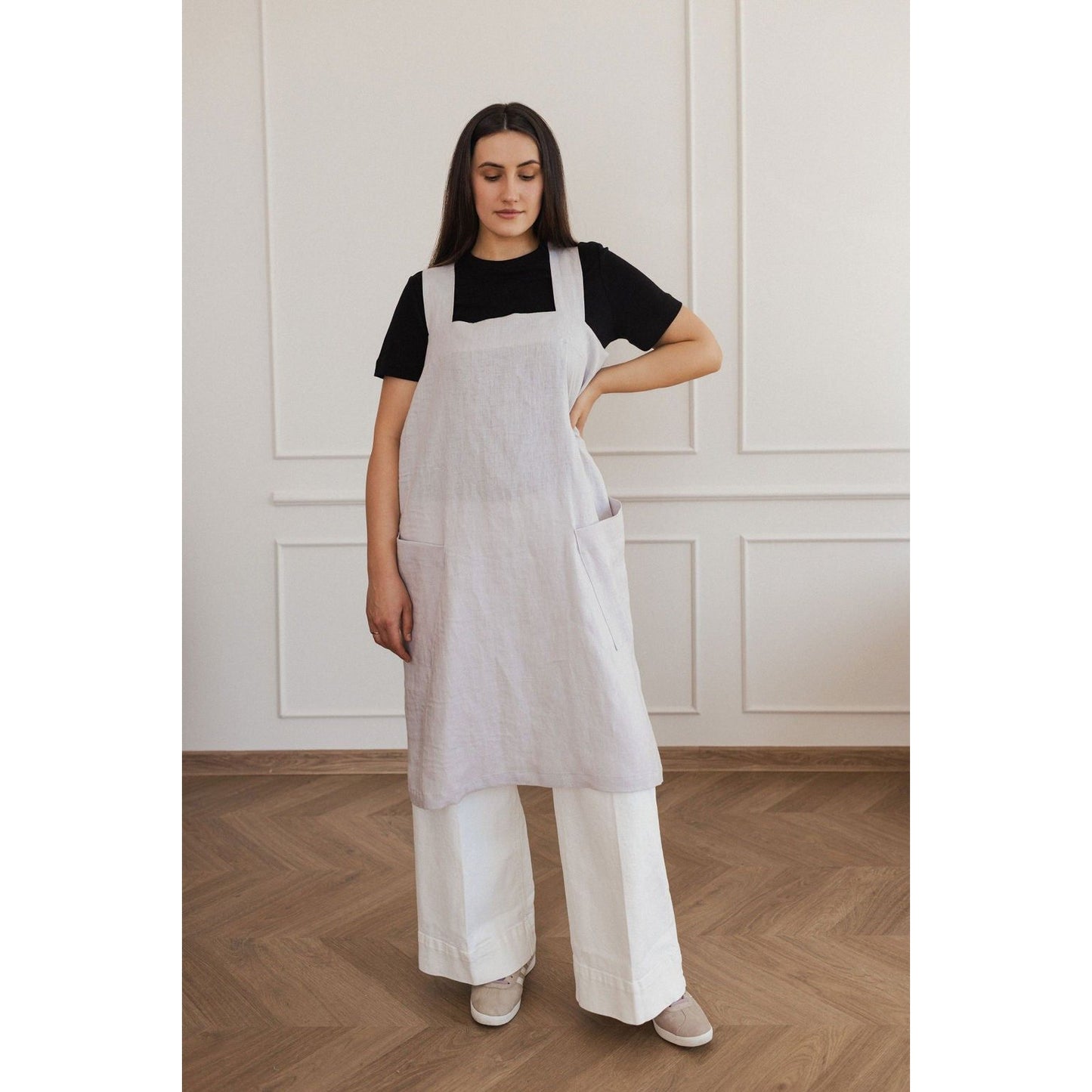 Linen Crossed Back Apron