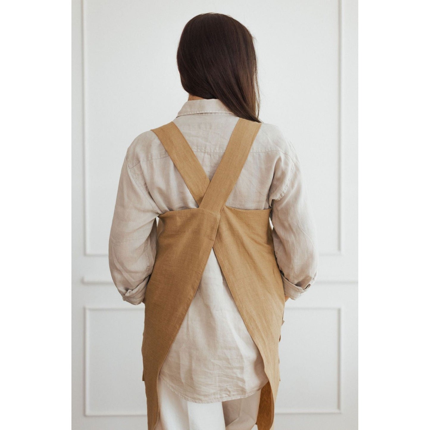 Linen Crossed Back Apron