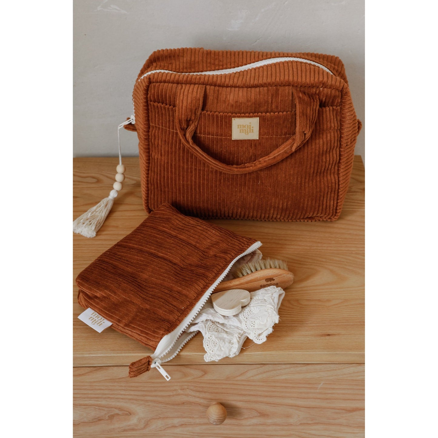 Make-Up Bag Set of 2 - Caramel