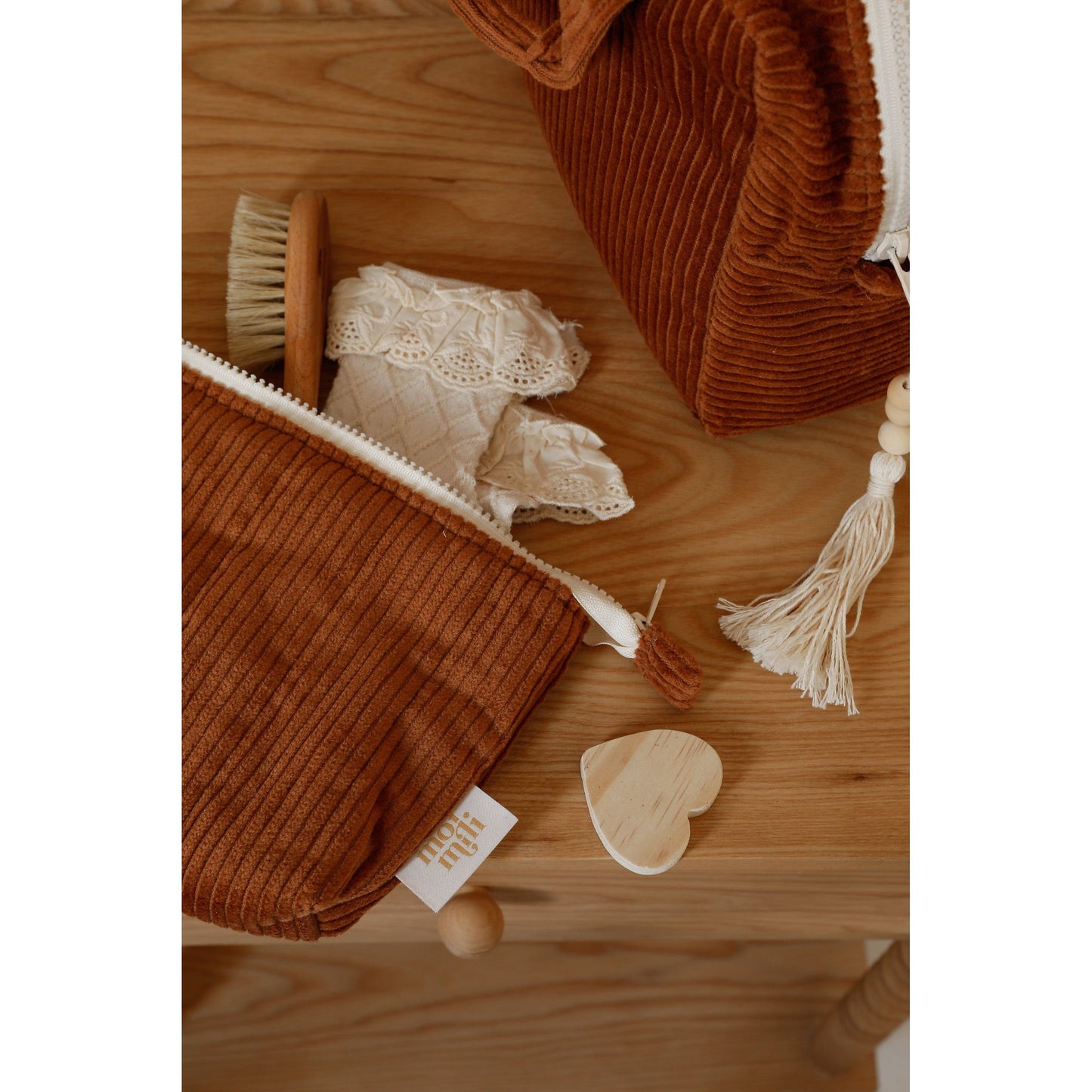 Make-Up Bag Set of 2 - Caramel