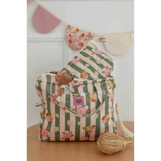 Make-Up Bag Set of 2 - Green Striped