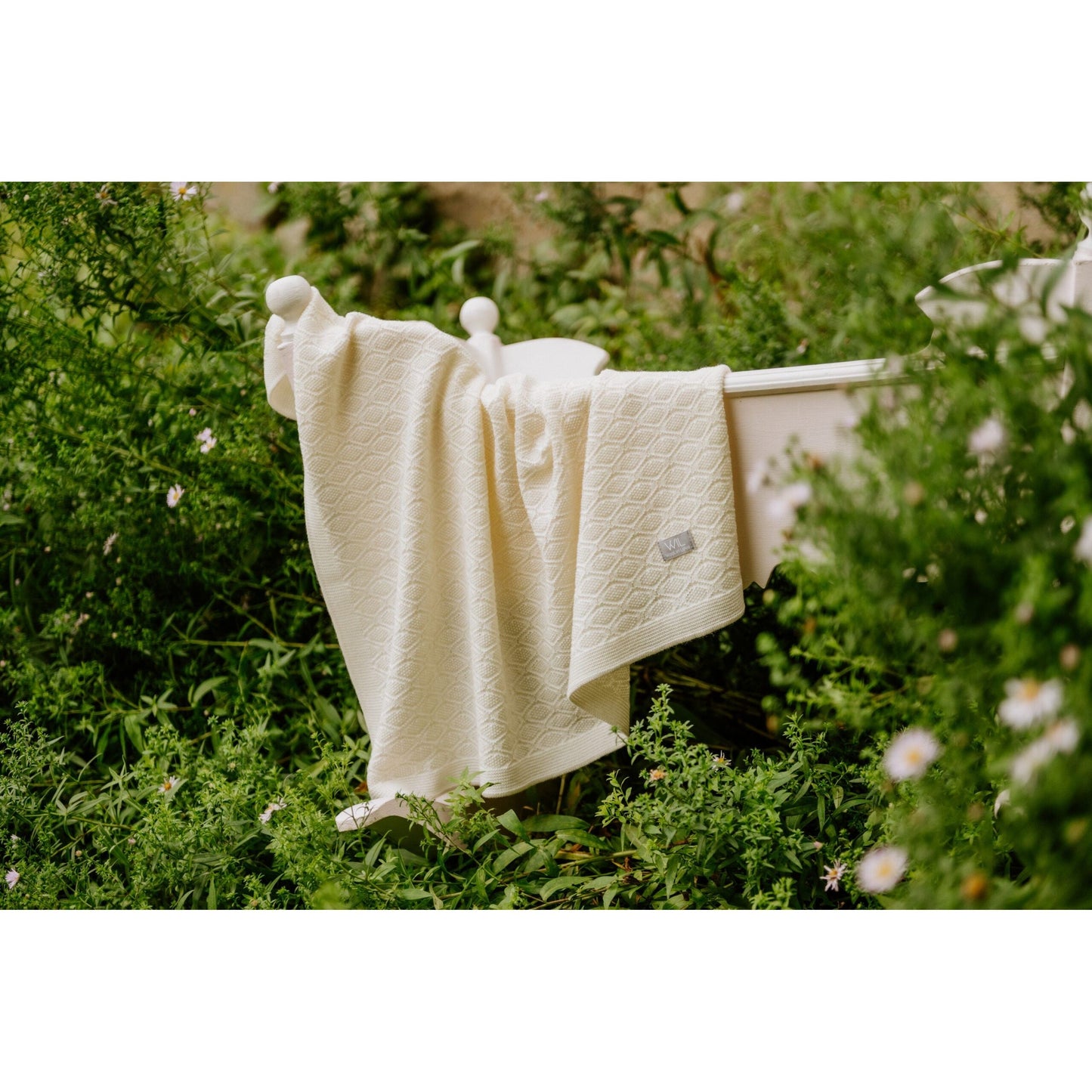 Merino wool baby blanket HAPPINESS