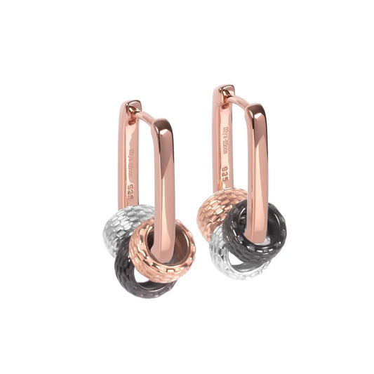 Metropolitan Hoops Rolling Charm - Rose Gold and Silver
