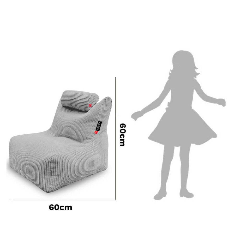 Säkkituoli Qubo™ Mini Noa Silver VELVET FIT - Kotikauppa