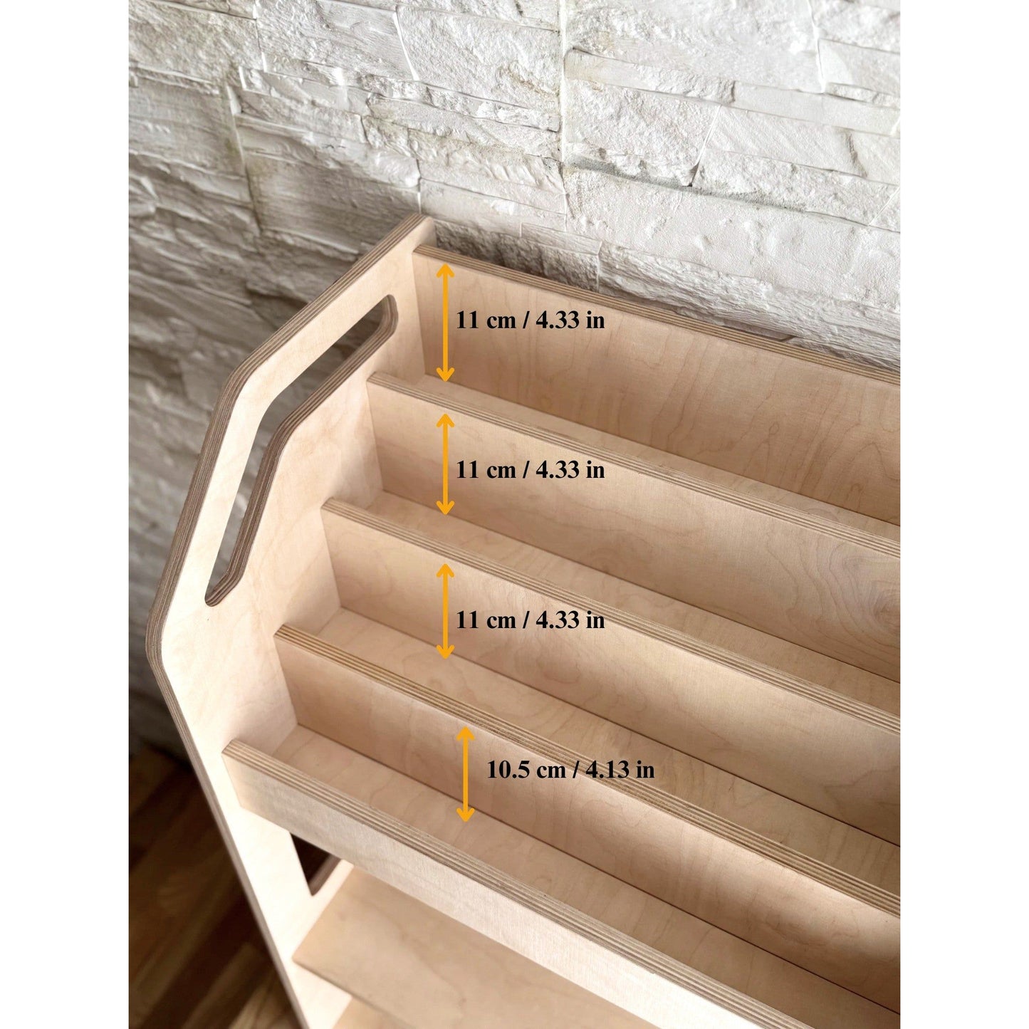 Montessori Wooden Book Display with Storage Shelf For Kids