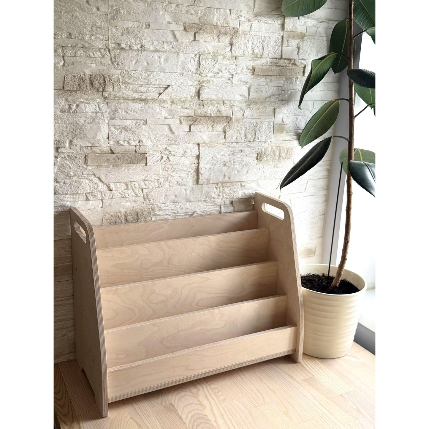 Montessori Wooden Front Facing Book Display For Kids
