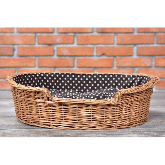 Natural Wicker Dog Bed Poppy With Cushion, 75x57 cm