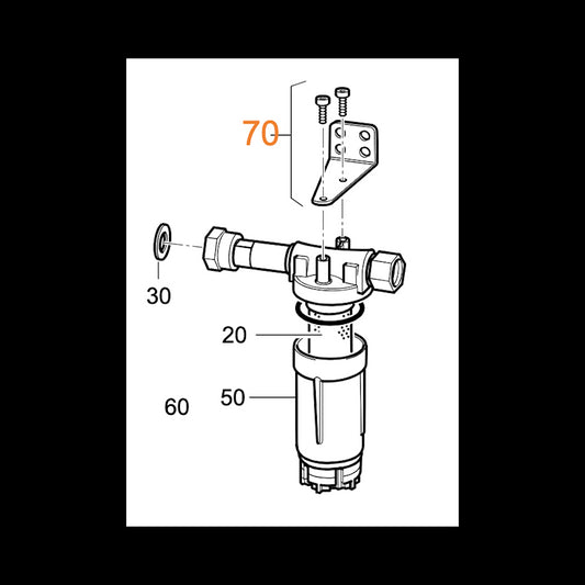 Truma nestekaasusuodattimen kiinnike