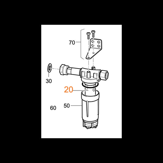 Truma nestekaasusuodattimen vaihtopatruuna, vanhempaan suodattimeen