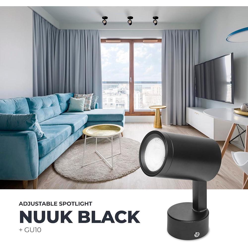 NUUK LED-spottivalaisin pinta, musta
