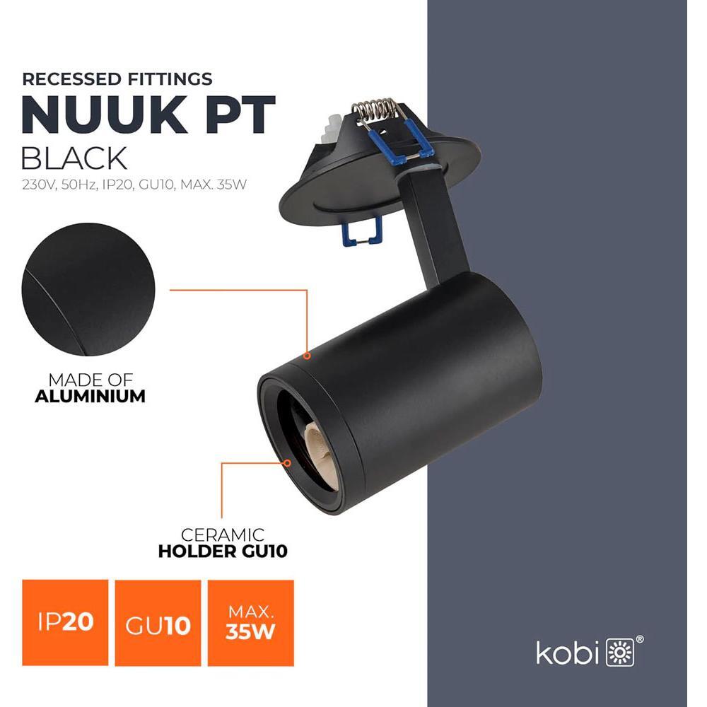 NUUK LED-spottivalaisin uppo, musta