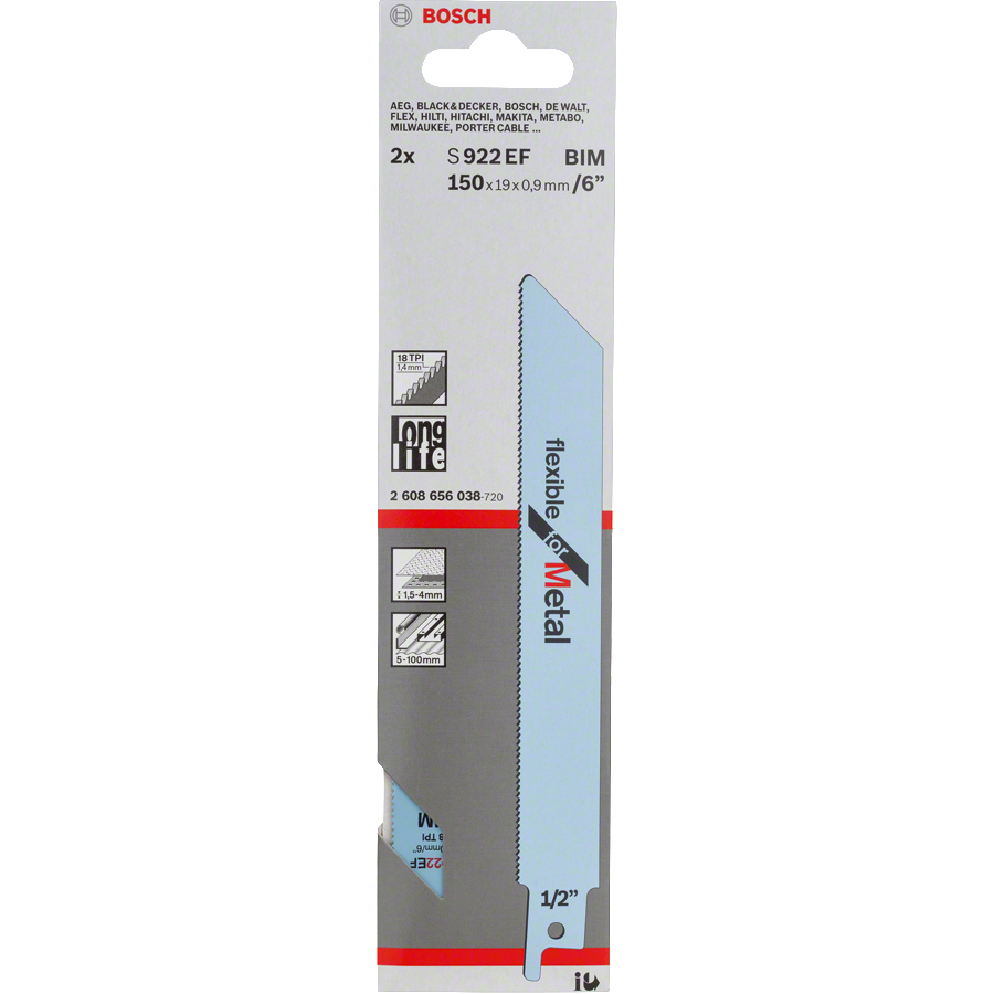 PUUKKOSAHANTERÄ S 922 EF 2KPL BOSCH 2608656038 METALLI