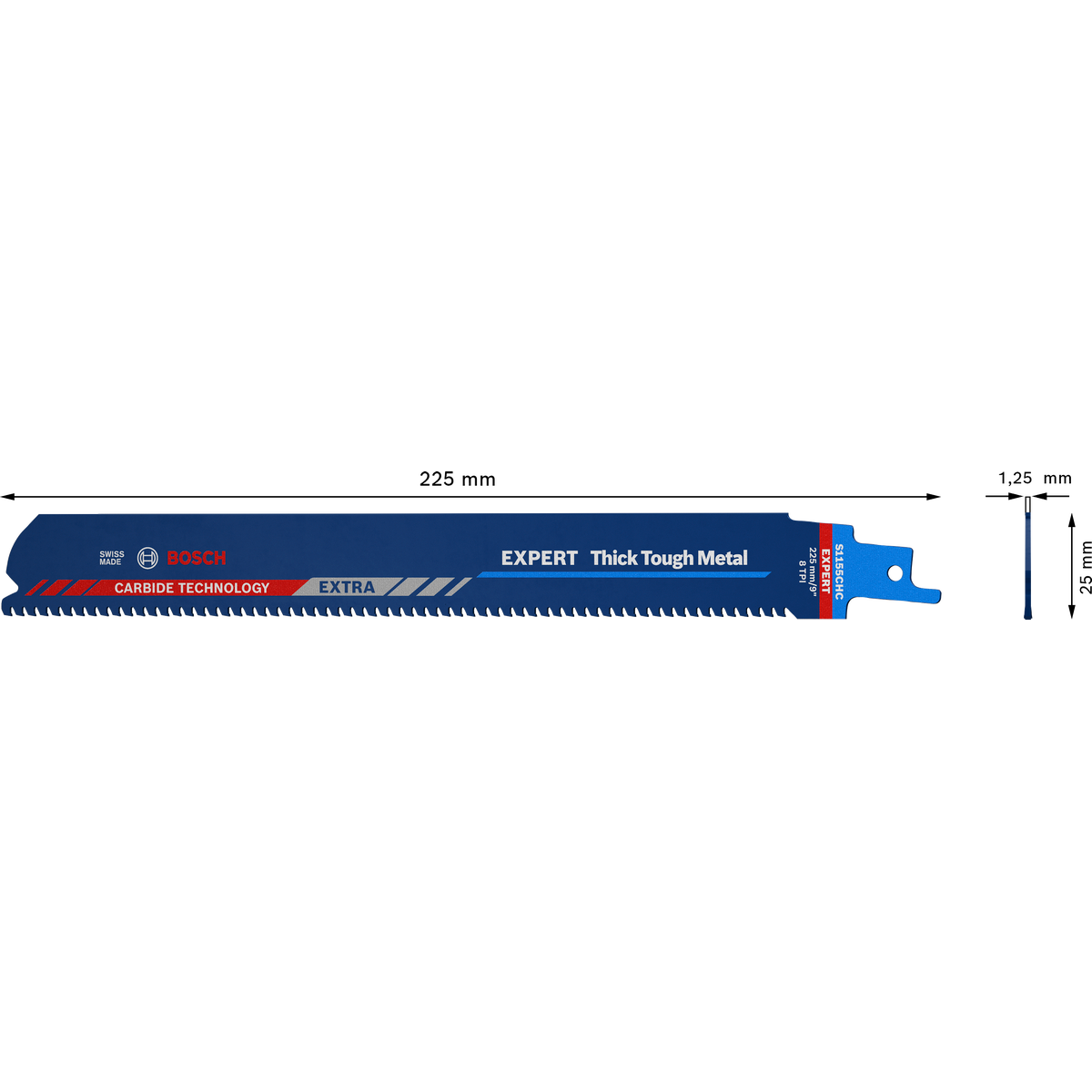 Puukkosahanterä Bosch S1155CHC Expert Thick Metal