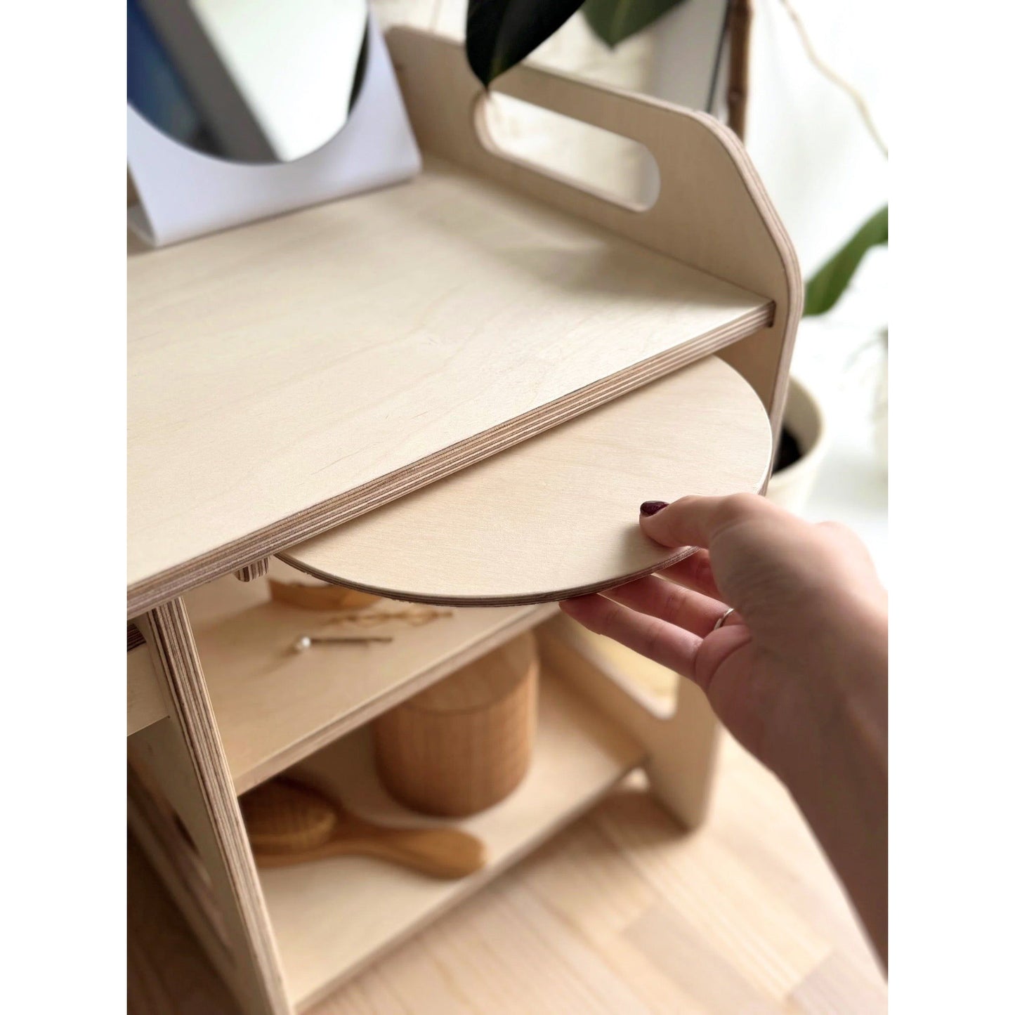 Montessori Wooden Washbasin With Storage for Kids - Large