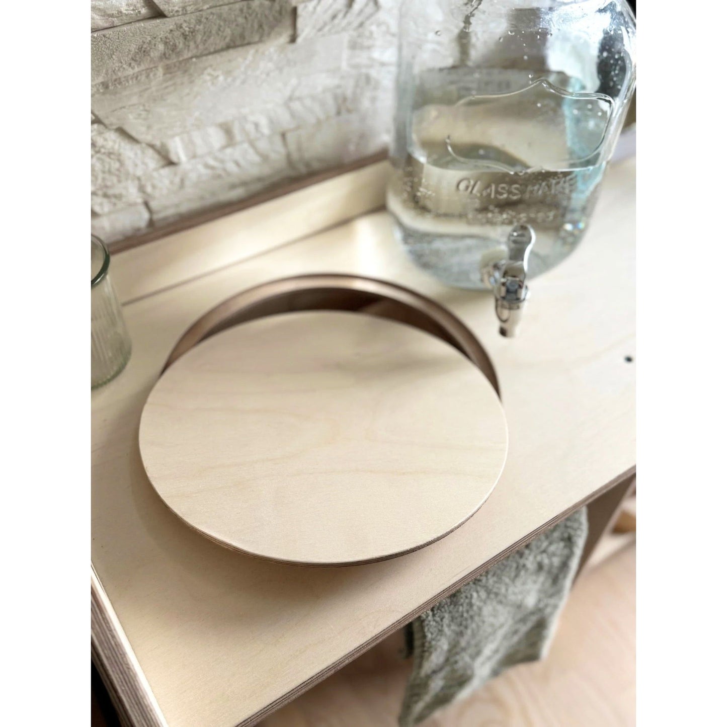 Montessori Wooden Washbasin With Storage for Kids - Large