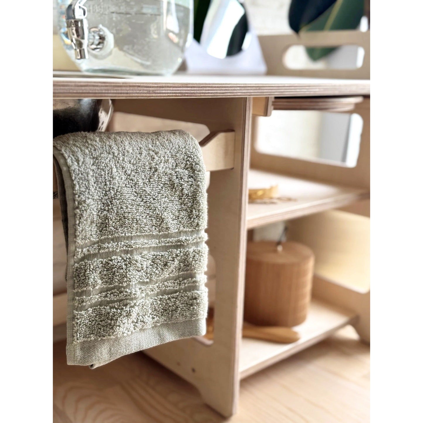 Montessori Wooden Washbasin With Storage for Kids - Large
