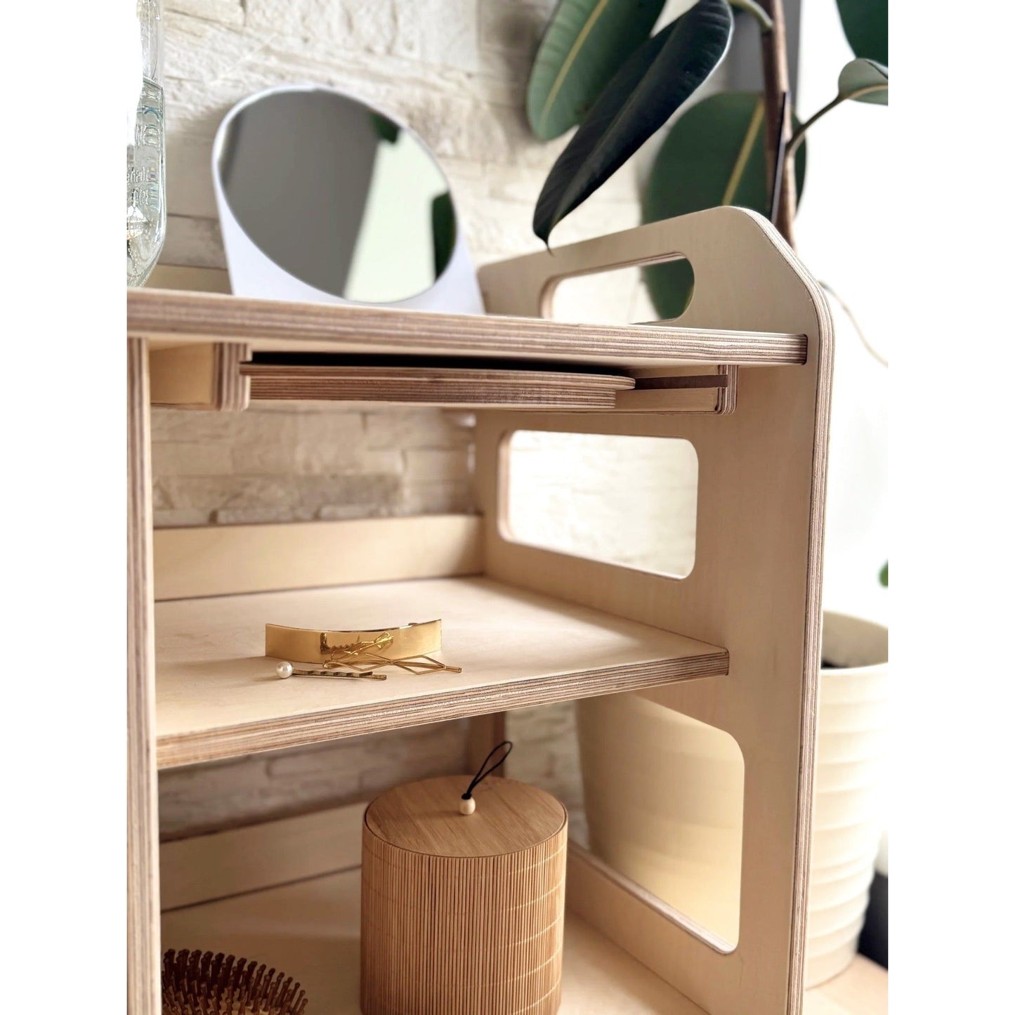 Montessori Wooden Washbasin With Storage for Kids - Large
