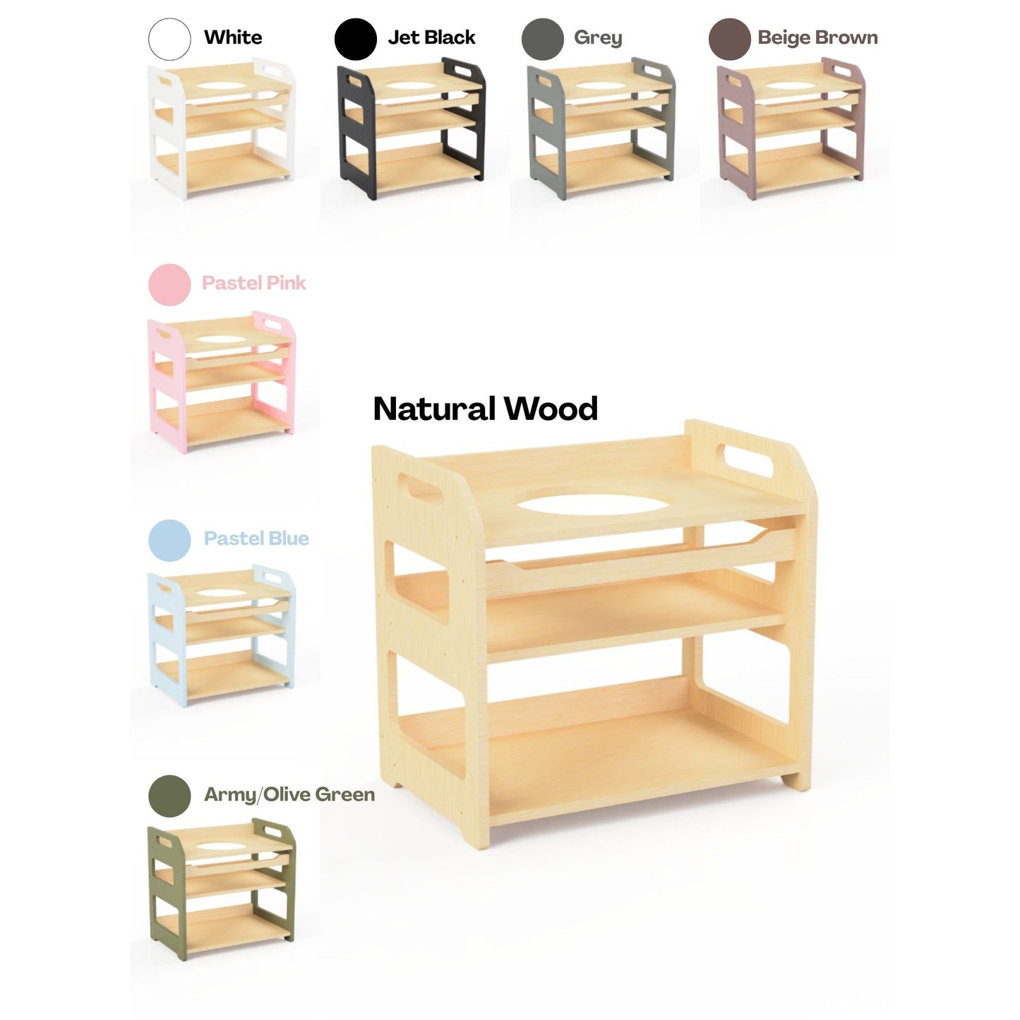 Montessori Wooden Washbasin With Storage for Kids - Small