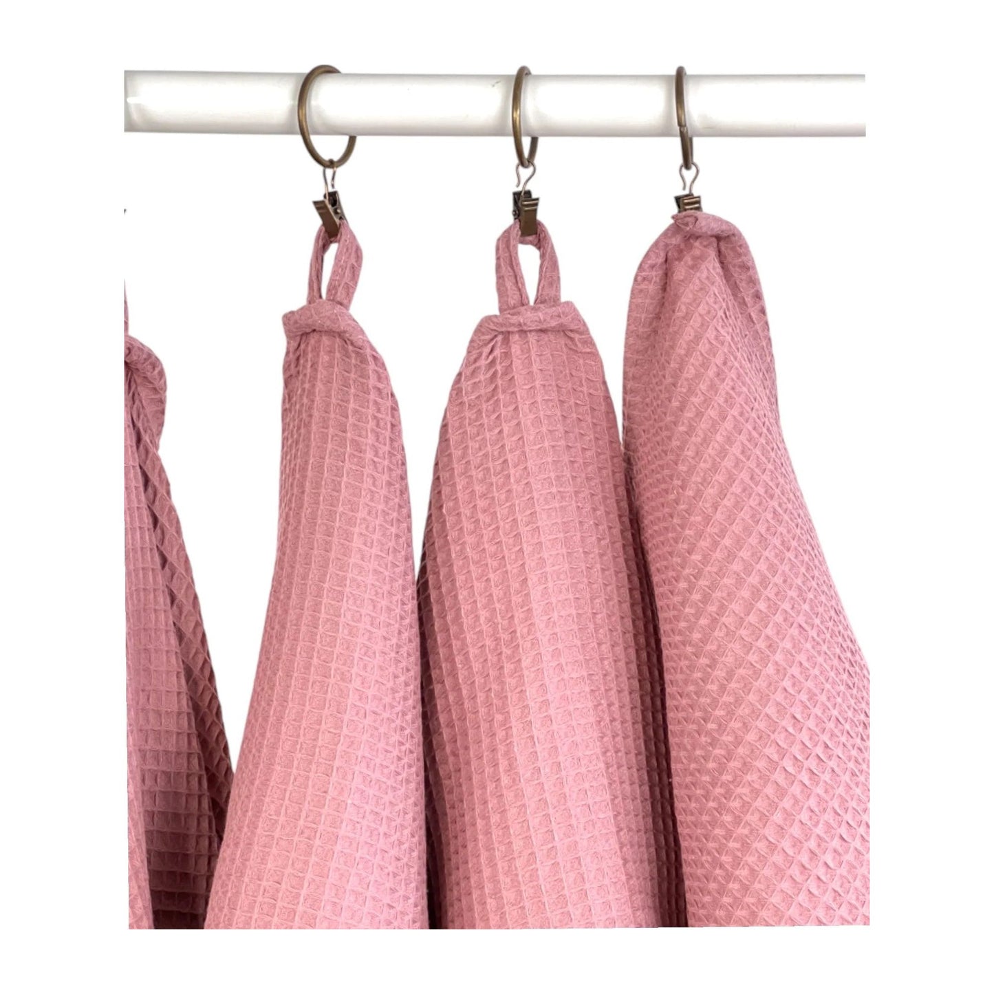 Organic Waffle Cotton Towel - Old Pink