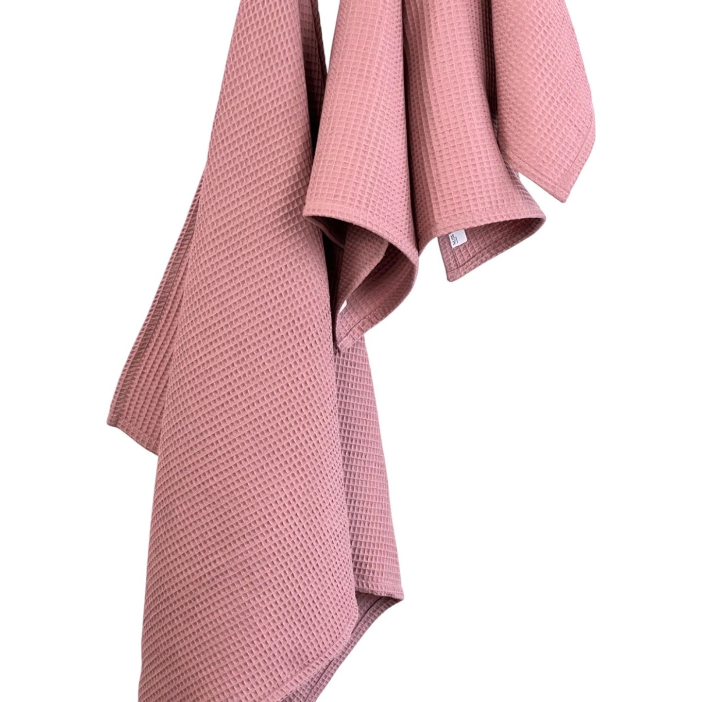 Organic Waffle Cotton Towel - Old Pink