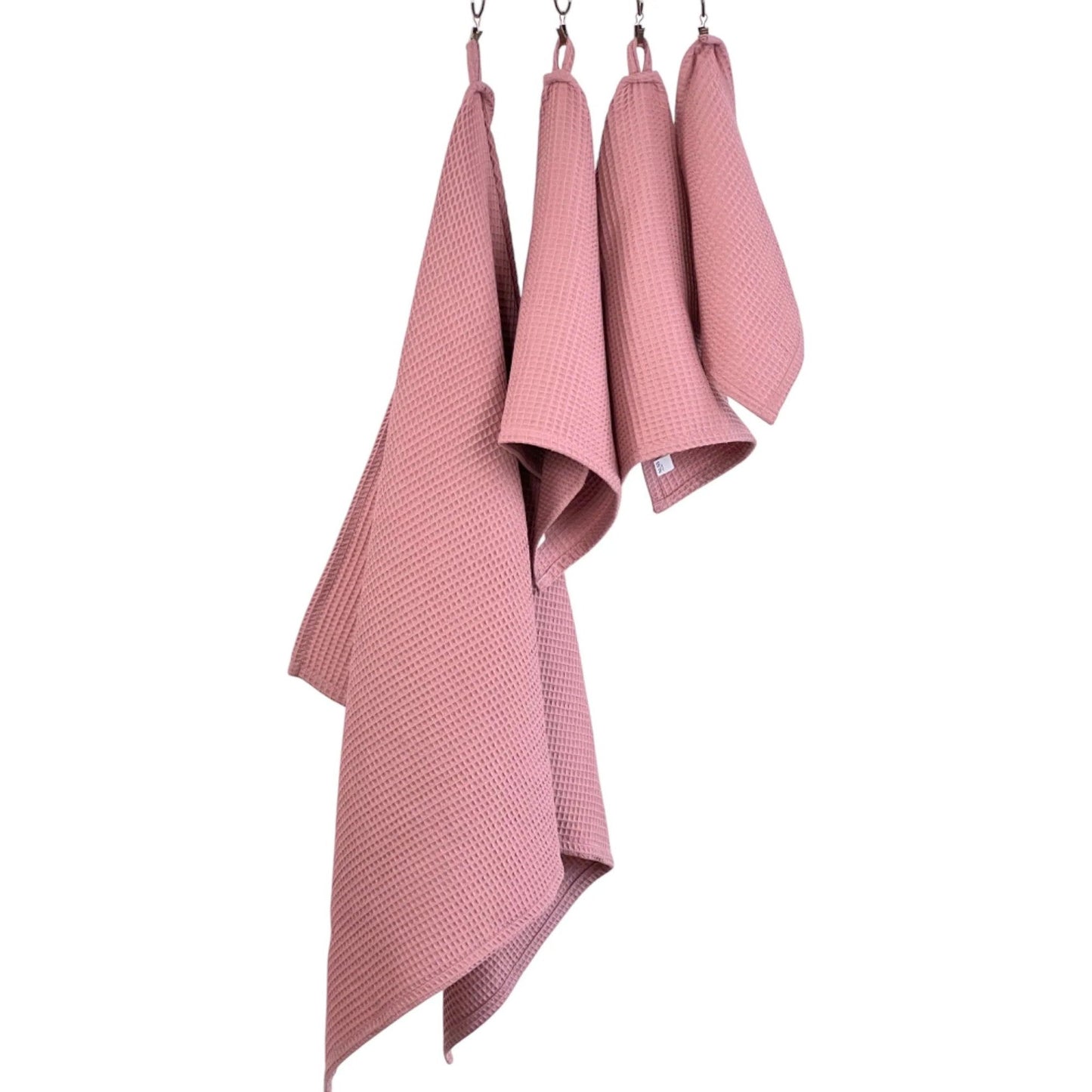 Organic Waffle Cotton Towel - Old Pink