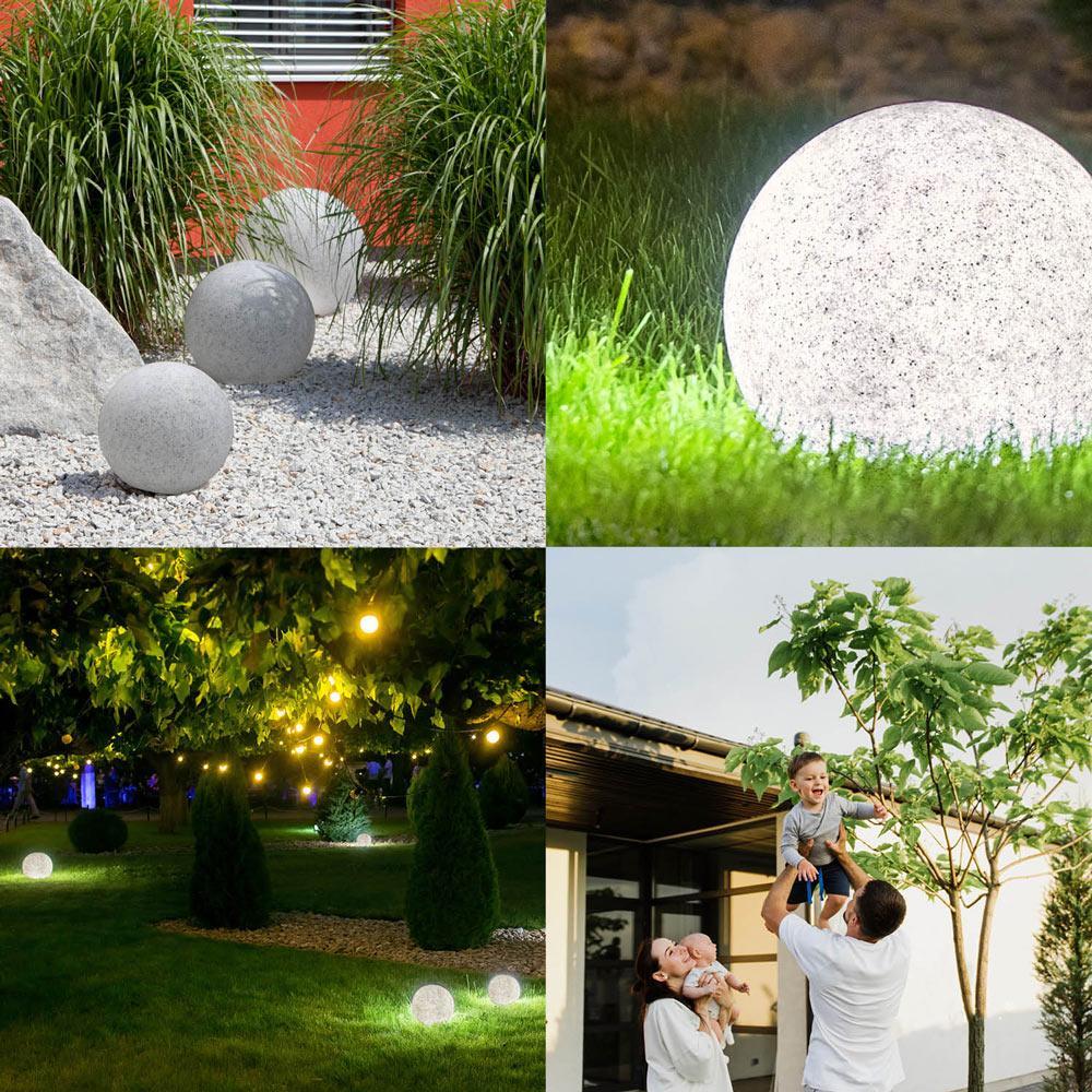 GARDEN BALL pallovalaisin sisä/ulkokäyttöön IP65, pistotulpalla (3 eri kokoa)
